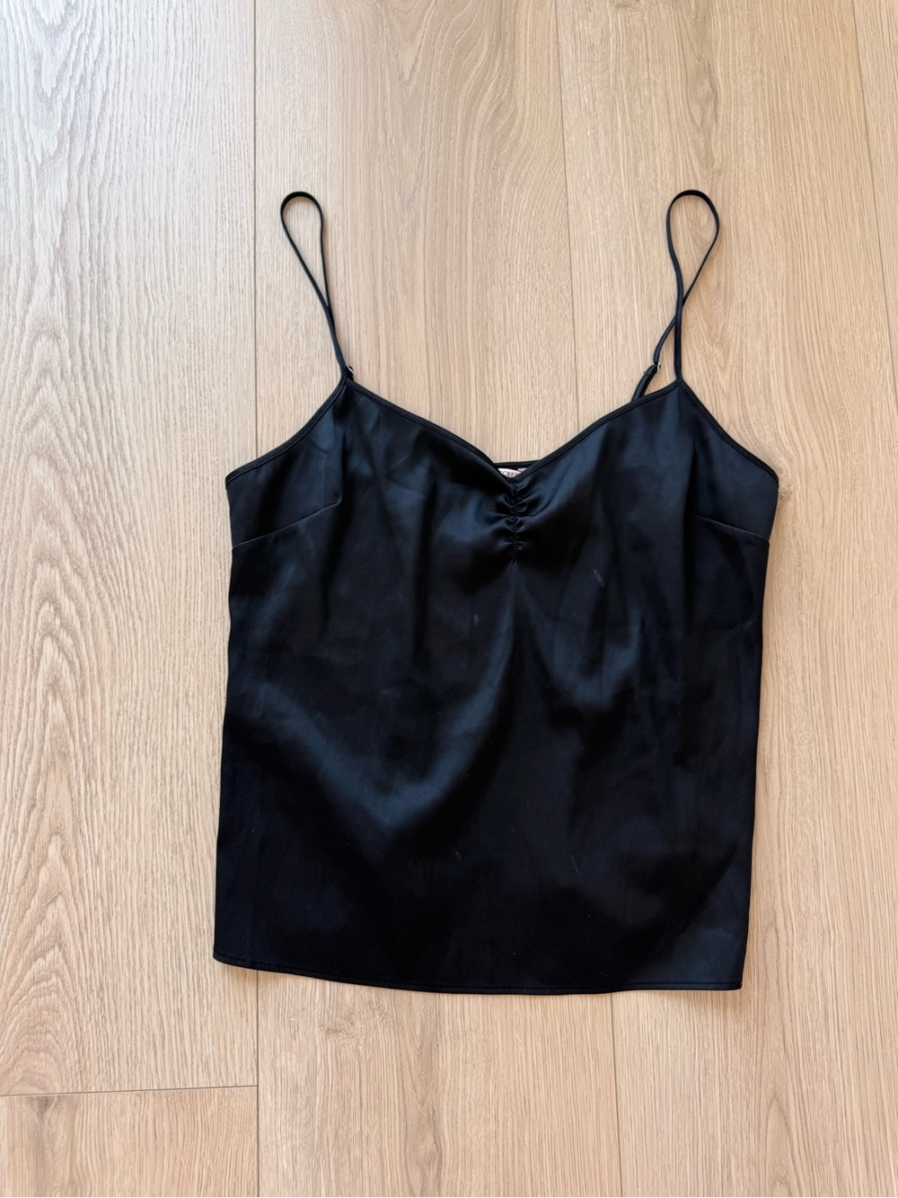 Victoria's Secret Black Satin Spaghetti-Strap Cami sleepwhere medium